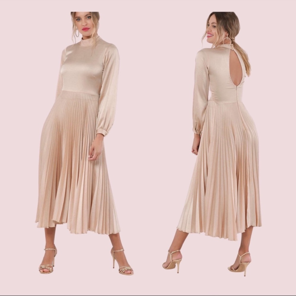 Closet London
Pleated Midi Dress, champagne